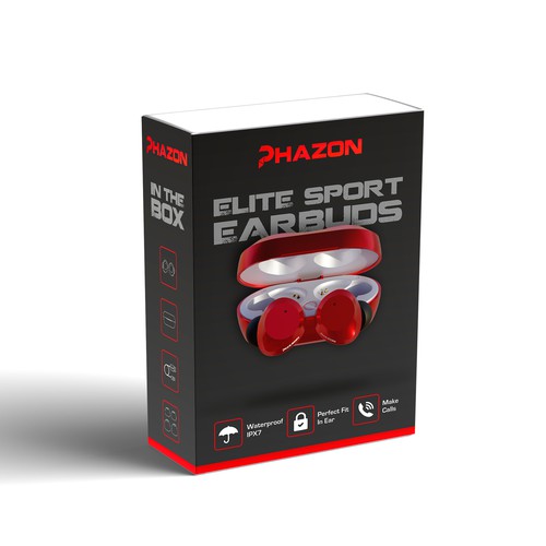 Wireless earbuds packaging box sleeve design Design by Shreya007⭐