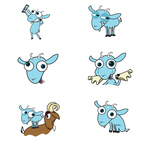 Design di Cute/Funny/Sassy Goat Character(s) 12 Sticker Pack di KeNaa