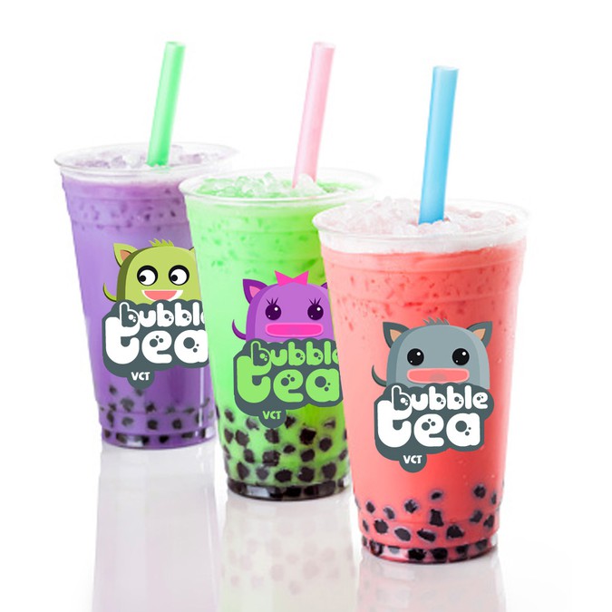 Bubble Tea Cup Design for a chain store in BC Canada Product label