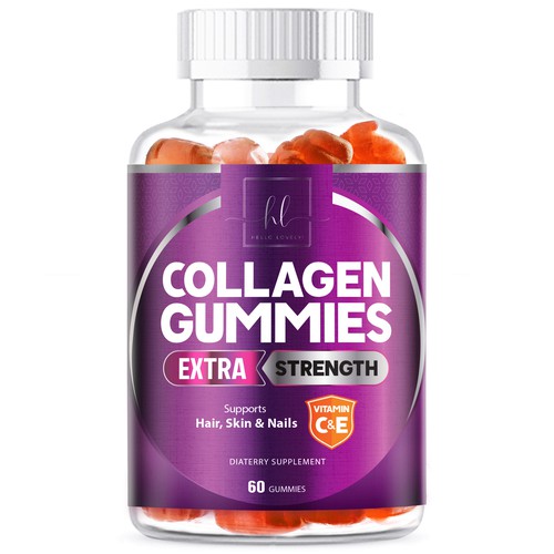 Hello Lovely needs a Collagen Gummies product label Design by agooshe