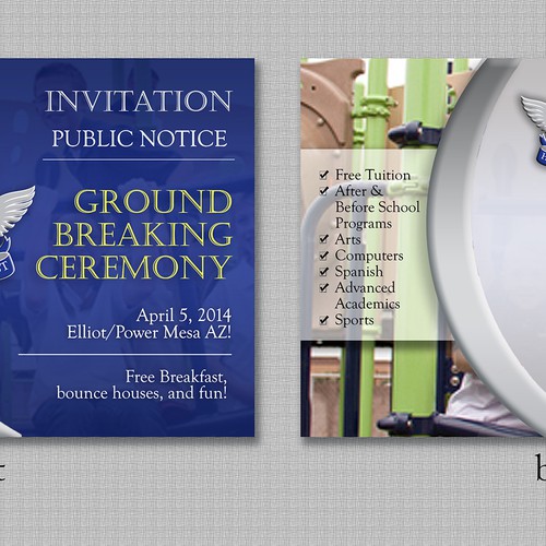 Design Ground Breaking Ceremony Invitation Postcard for new school site Design by fssc