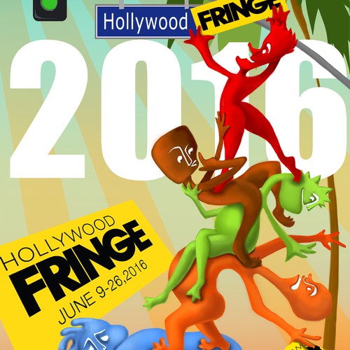 Guide Cover for the 2016 Hollywood Fringe Festival Design by quesadean
