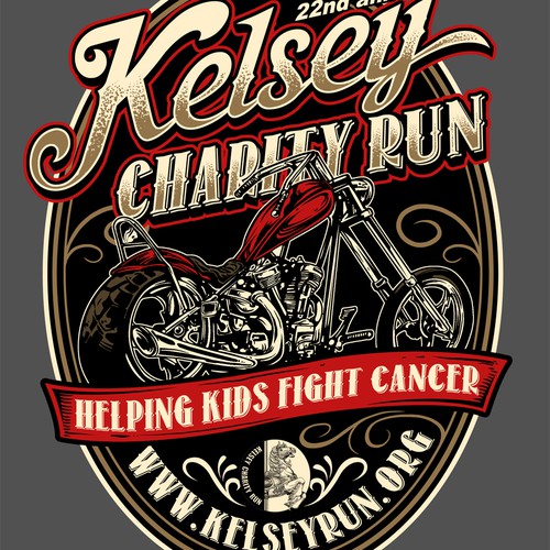 Unique souvenir t-shirt design for charity biker fundraiser event