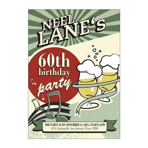 Design retro birthday flier for beer hall bash Design by dreimaster