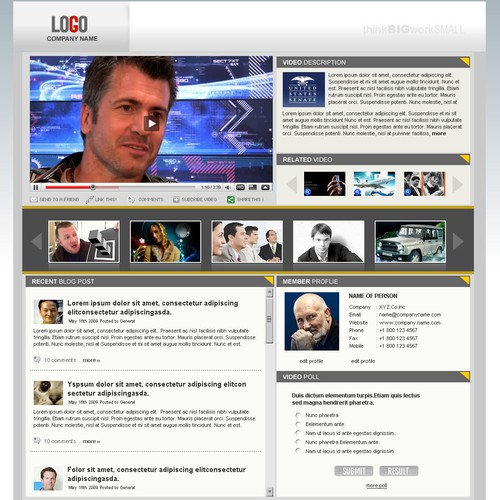 Member Video Blog Page Design von mahestya