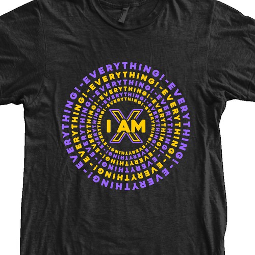 Design a t-shirt graphic around the phrase "I am everything." Design by sampak_wadja