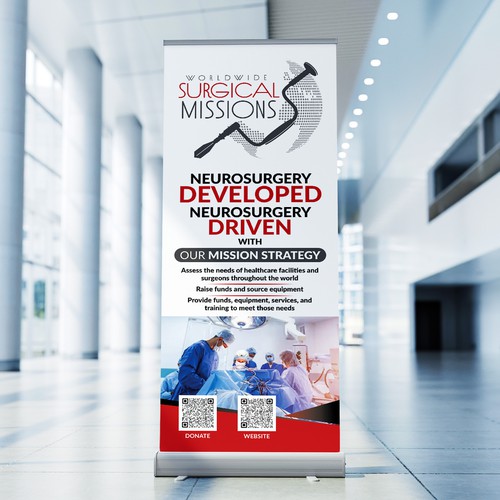 Surgical Non-Profit needs two 33x84in retractable banners for exhibitions Design by Saqi.KTS