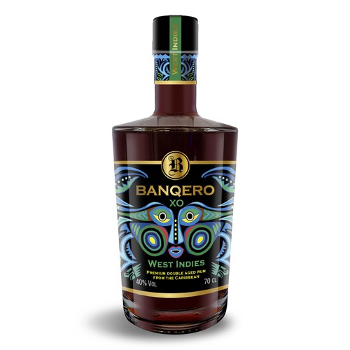 Design the labels of a whole new range of double aged RUM from the CARIBBEAN Diseño de Nirmana92