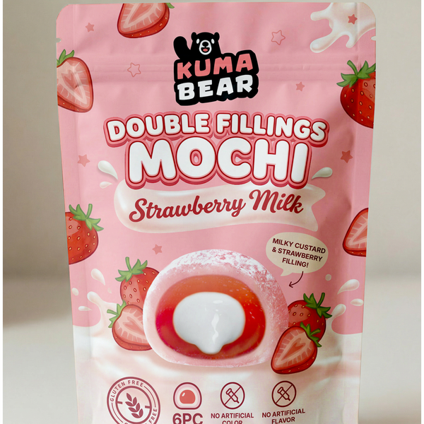 Design a cute package for a double fillings mochi line!