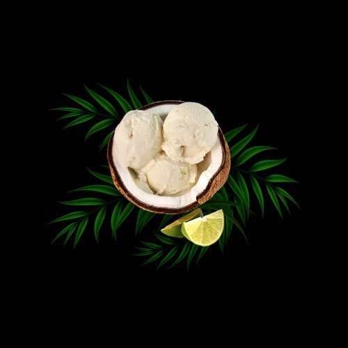 Design a graphic image for the BEST TASTING vegan ice cream manufacturer (kubé) and brand in Oakland Diseño de NKapich