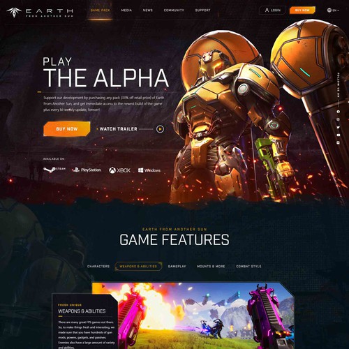 Design a cool website for a high-quality realistic Sci-Fi FPS game for PC/Consoles Design by Mac Villanueva
