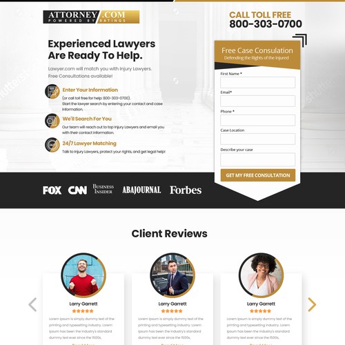 Design a Landing Page for Attorney.com Design by Rith99★ ★ ★ ★ ★