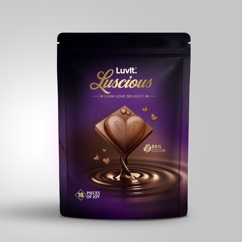 Design a standout label for a Premium Chocolate Homepack Réalisé par sougatacreative