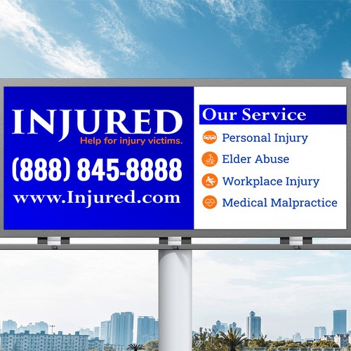 Injured.com Billboard Poster Design Design by Sketch Media™