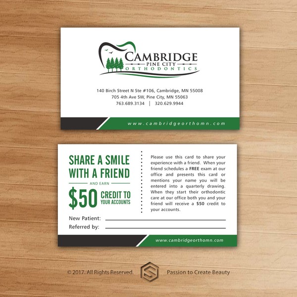 Design by designsense72 titled "REFERRAL CARD"