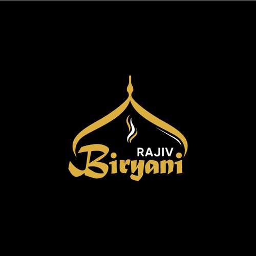 Indian Food Cloud Kitchen Logo Design, Rajiv Biryani Design by Monk Brand Design