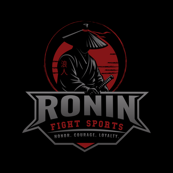 Design by ArtDesignByDina titled "Ronin Fight Sports – Modern Samurai Emblem Logo"
