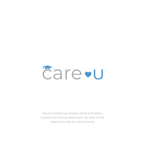 Fun yet sophisticated logo for our new training program, Care U. Design by Rectovers
