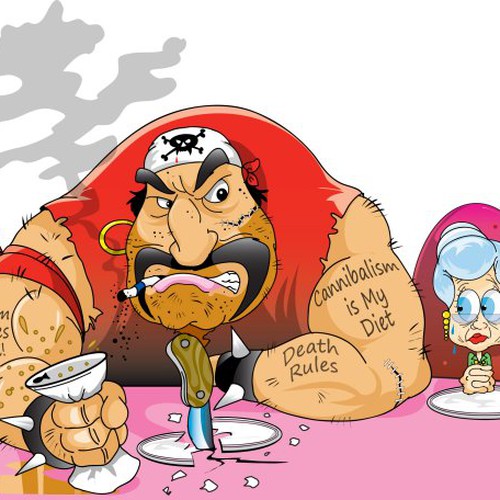 humorous cartoon-style graphic Design by pcarlson