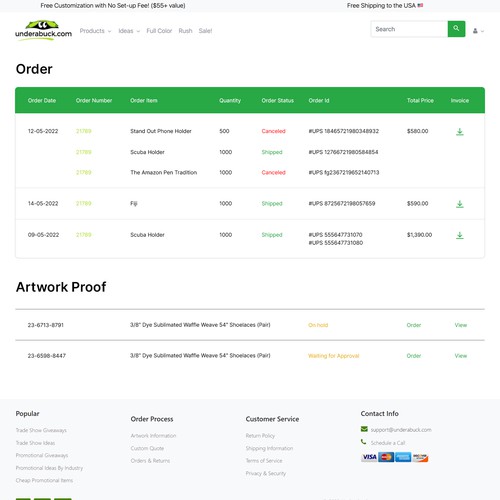 Easy to use Customer Account Page Design by MercClass