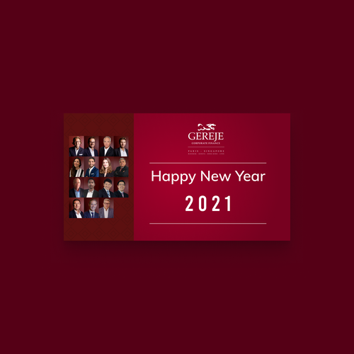 Happy new year card for GEREJE INVESTMENT BANK Design réalisé par Orovor