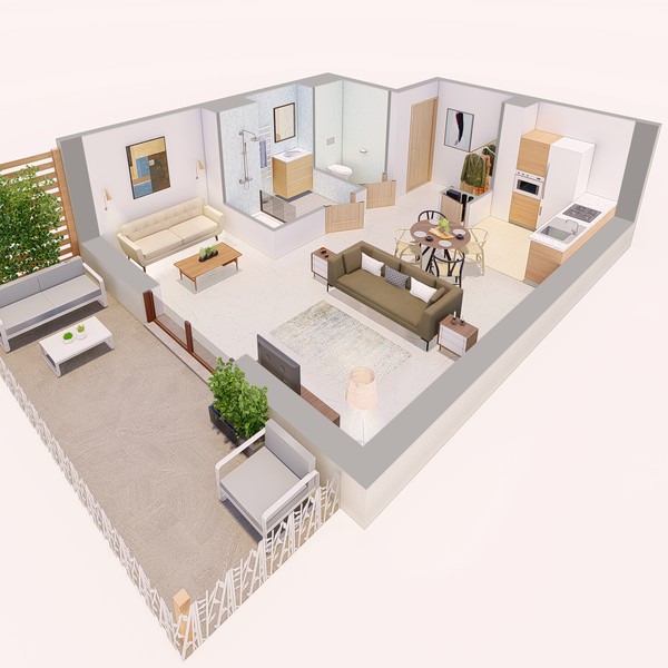 Design realizzato da Mitocoto intitolato "3D Apartment rendering"