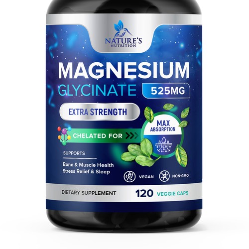 Natural Magnesium Glycinate Design needed for Nature's Nutrition Design by TUNSAY