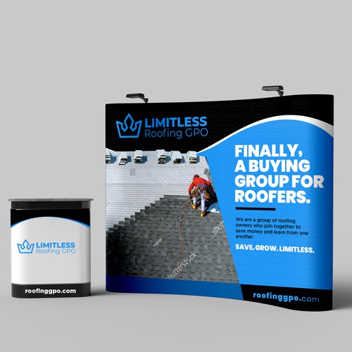 Design a tradeshow backdrop for roofing buying group Design by ektadevesh