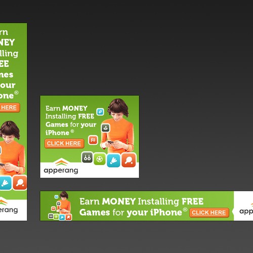 Banner Ads For A New Service That Pays Users To Install Apps Design von mCreative