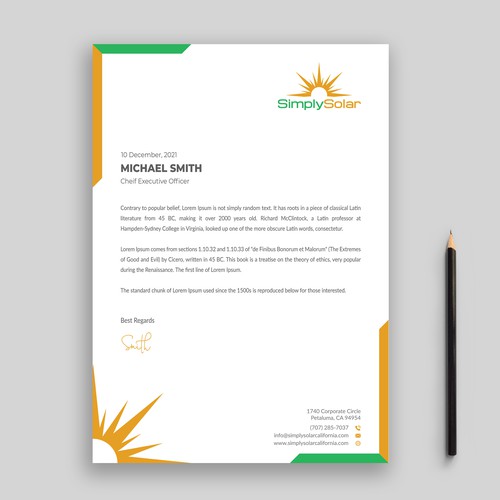 "Renewable Energy Company Letterhead" Design by Rifat Sarkar