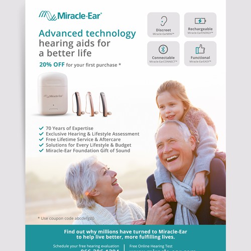 Need a powerful in-home flyer/mailer to attract hearing aid buyers Design by MotivatedDesign