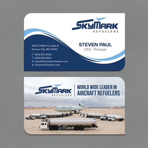 Need business card redesign for Aircraft Truck Fueling company Design by CurveSky™ ☑️