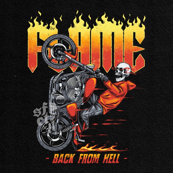 Skull Wheelie Flame