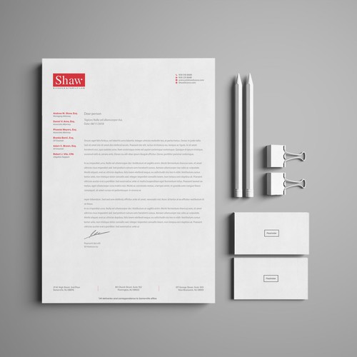 Letterhead for Divorce & Family Law Firm; Modern, Minimalist, Conservative Design Design by Felix SH