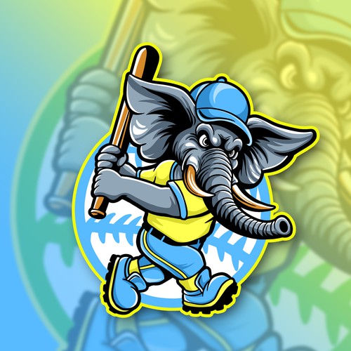 Travel Baseball Team Logo & Patch - Elephant Design by WiFiSign