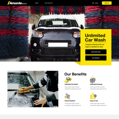 Designs Car wash subscription  page design contest