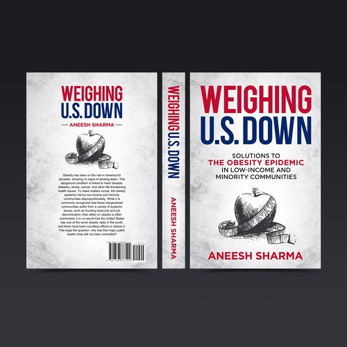 Book Cover: Non-fiction book on the obesity epidemic. Front, back, and spine - paperback & ebook. Design by aafi.designs