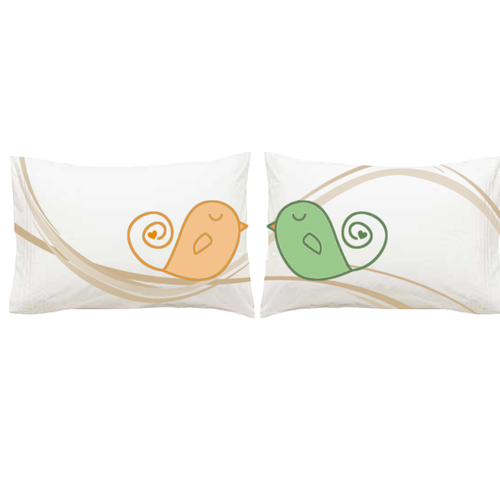 Looking for a creative pillowcase set design "Love Birds" デザイン by brainjunkies