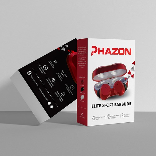 Wireless earbuds packaging box sleeve design Design by fayastata77