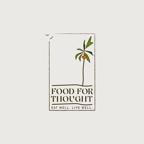 Fresh, Playful Island-Inspired Logo for Food For Thought – Organic Café & Market in the Florida Keys Design by m210297