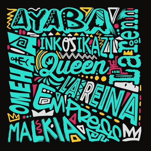 African Diaspora "QUEEN" Dialect T-Shirt Design Design by Riskiyan W