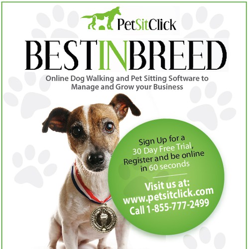 Pet Sitting Software Print Ad going from halfpage to full page with