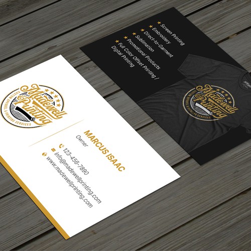 Business Card for a Custom Clothing/Product Business Design by Taaiebah