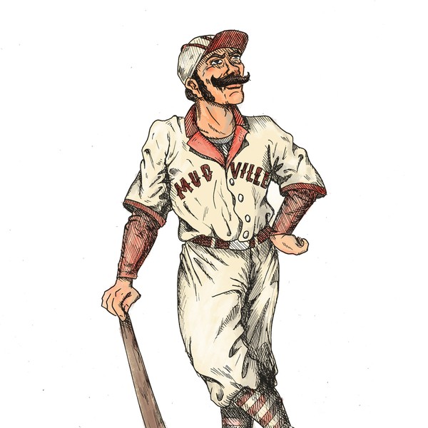 Design by N.Schwartz titled "Illustration for the Poem "Casey at the Bat""