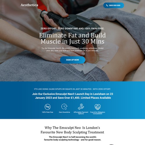 Landing Page For Aesthetic Clinic Launch Day Event Design by Pixel Creators