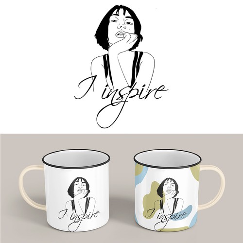 Quirky enamel mug illustration for concept stores - female empowerment Design by Beellustration