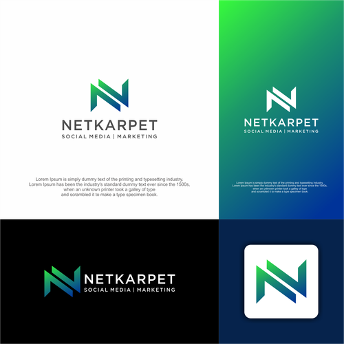 Let's design a visually striking logo for NETKARPET, a marketing agency! Design by Nirlinadi