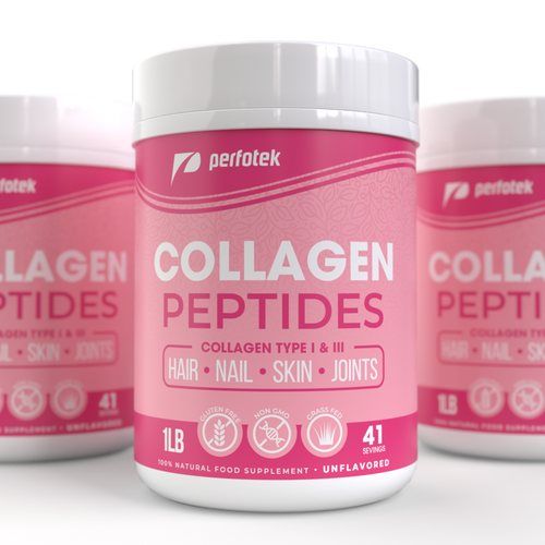 Packaging label for Collagen Peptides jar Design by Tamara.D