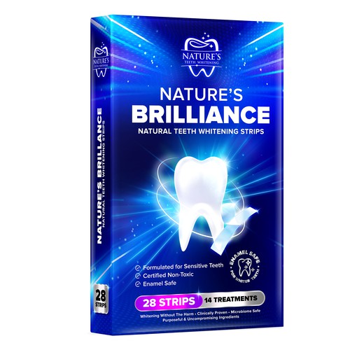 Natural Design Needed for Nature's Brilliance Whitening Strips Design by rembrandtjurin