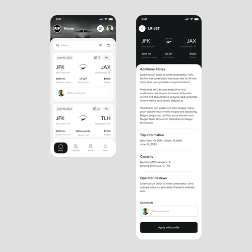 Designs | Private Jet Pilots | App design contest